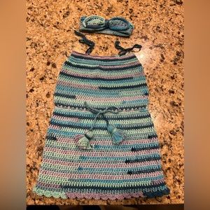 Crochet cotton dress and headband
